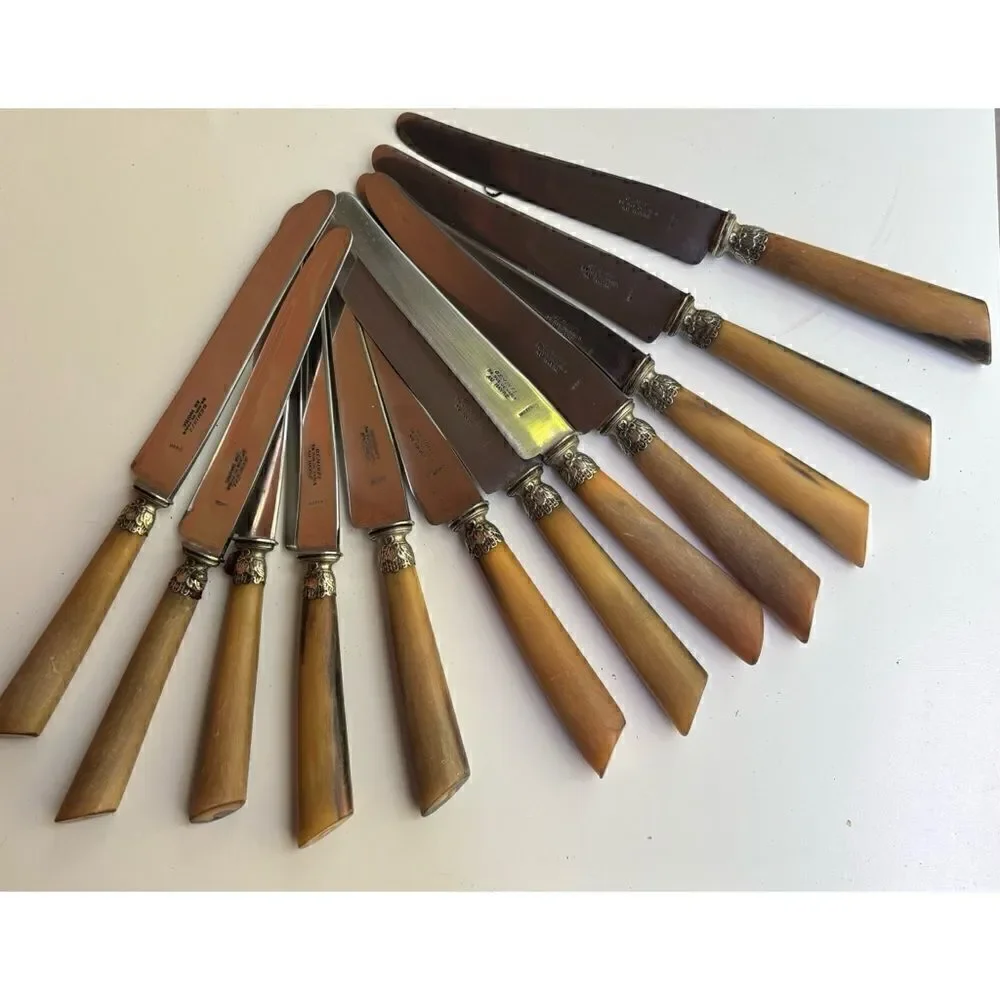 Antique Geminfi 58 Rue De Paris Au Havre Inoxy knives Set of 12